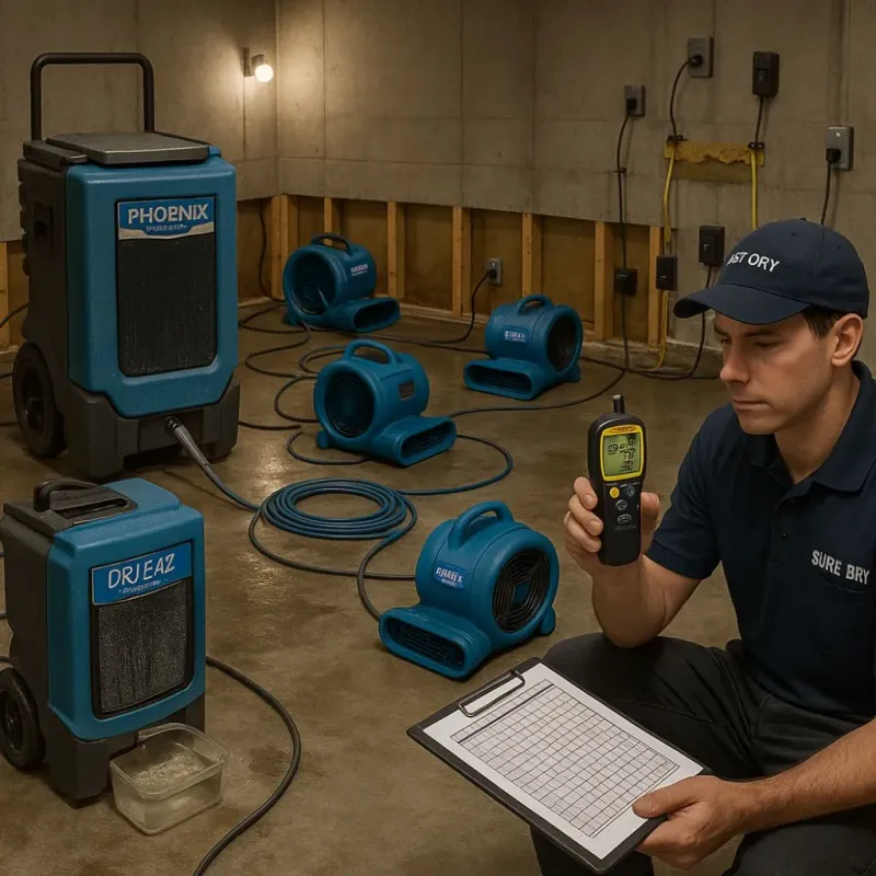 Structural Drying and Dehumidification process in Benton County, AR